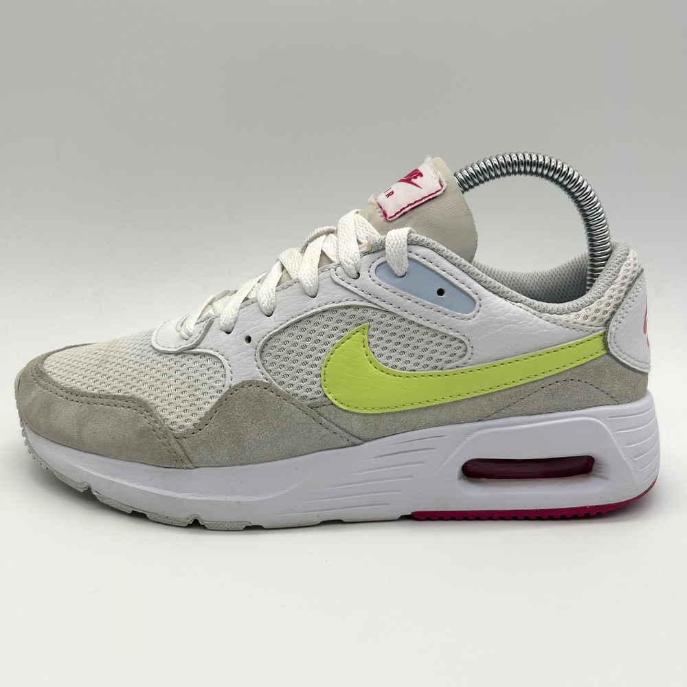 Nike Air Max SC Shoes Womens 7 White Lemon Mesh Suede Athletic Sneakers